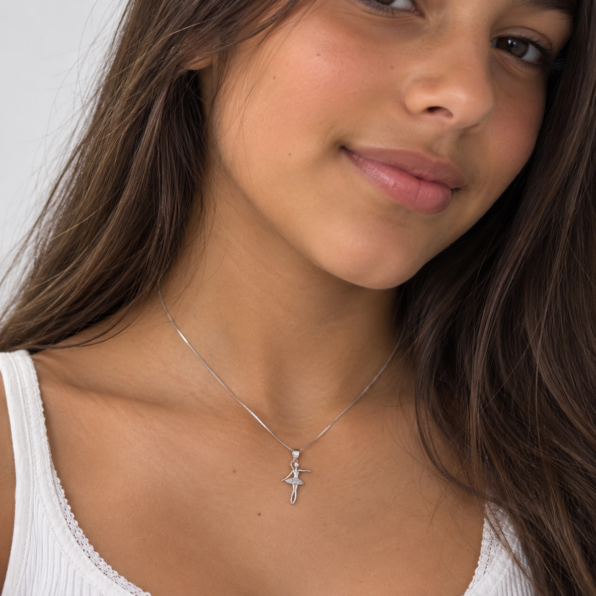 Collar Bailarina Luz Plata