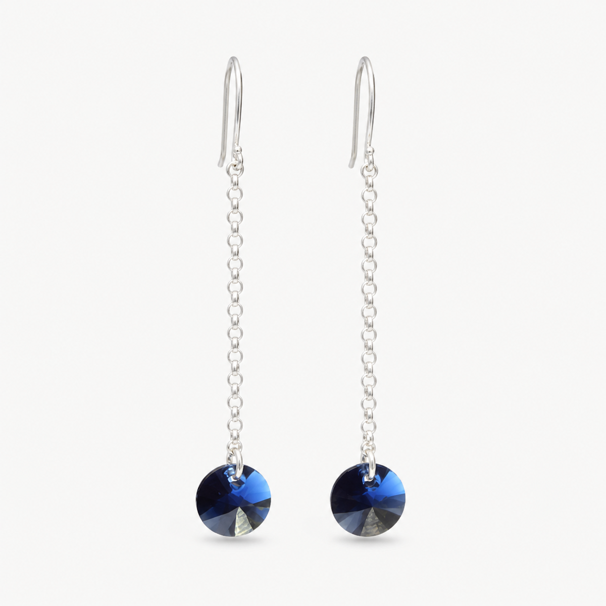 Aros Mía colgante azul cristal 8 mm plata