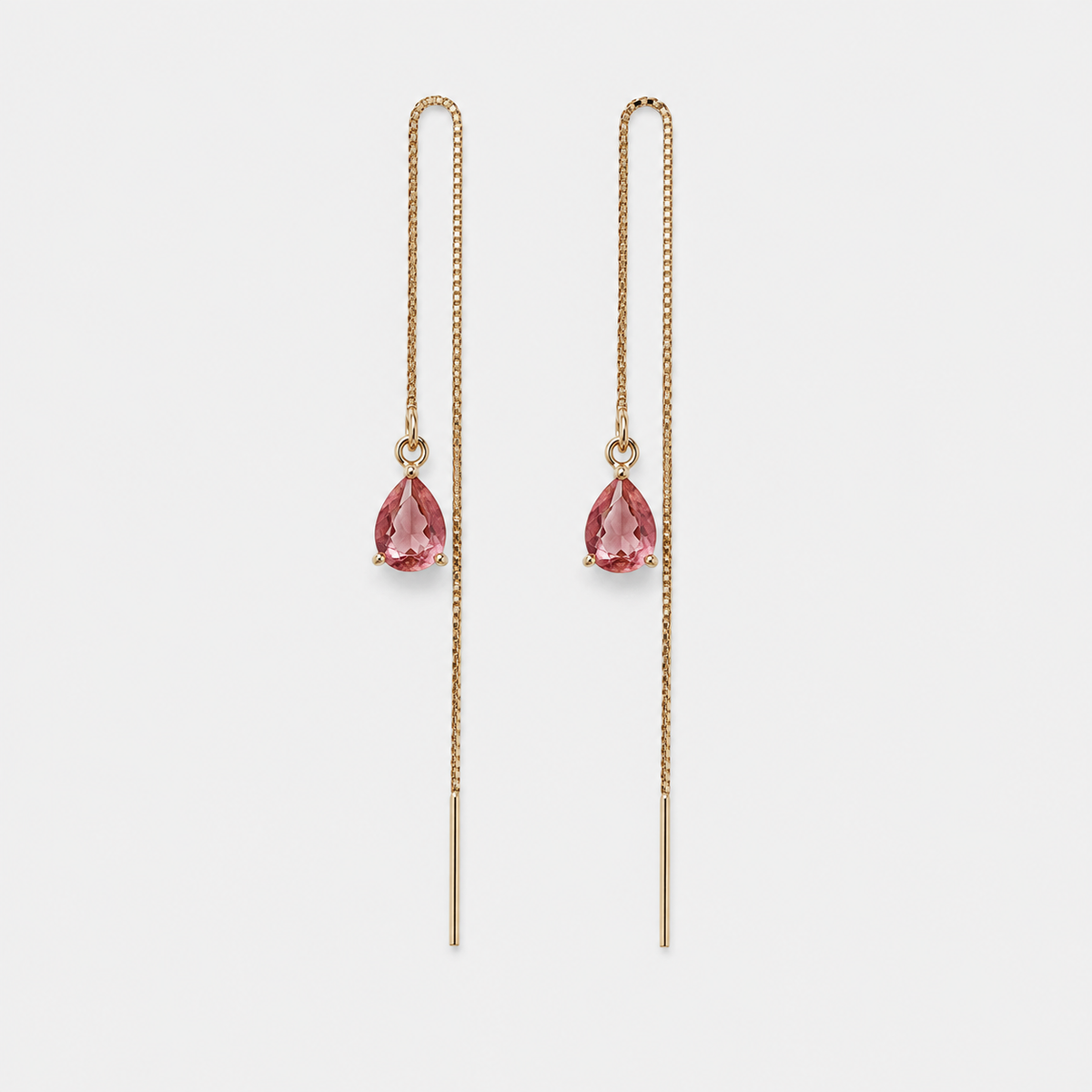 Aros Azalea Rubí Circón Colgante Baño de Oro 18k