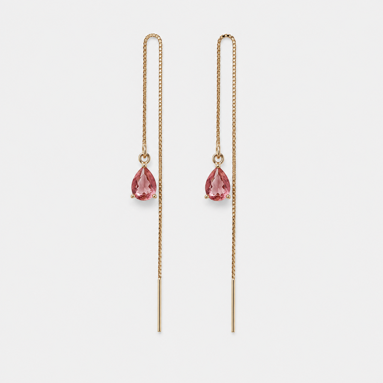 Aros Azalea Rubí Circón Colgante Baño de Oro 18k