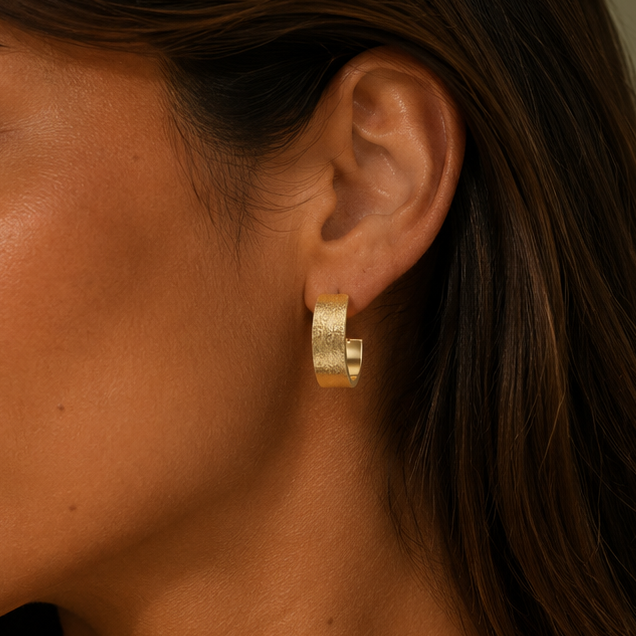 Aros Argolla planas 13 mm Enchapado en Oro