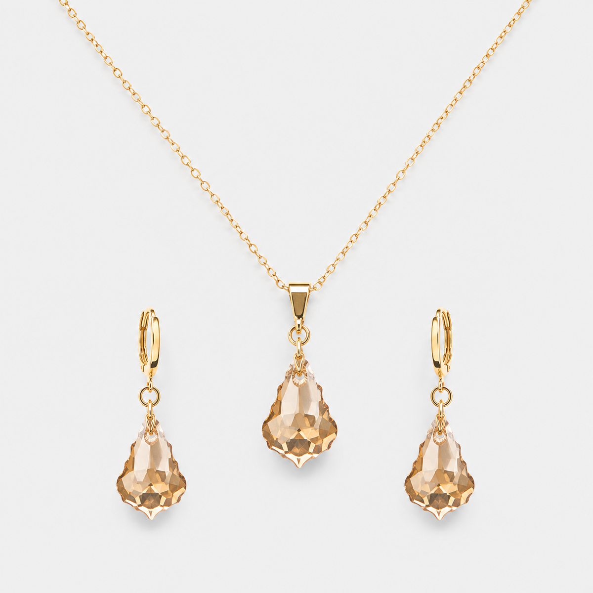 Conjunto Barroco Ámbar Cristal Oro