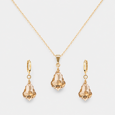Conjunto Barroco Ámbar Cristal Oro
