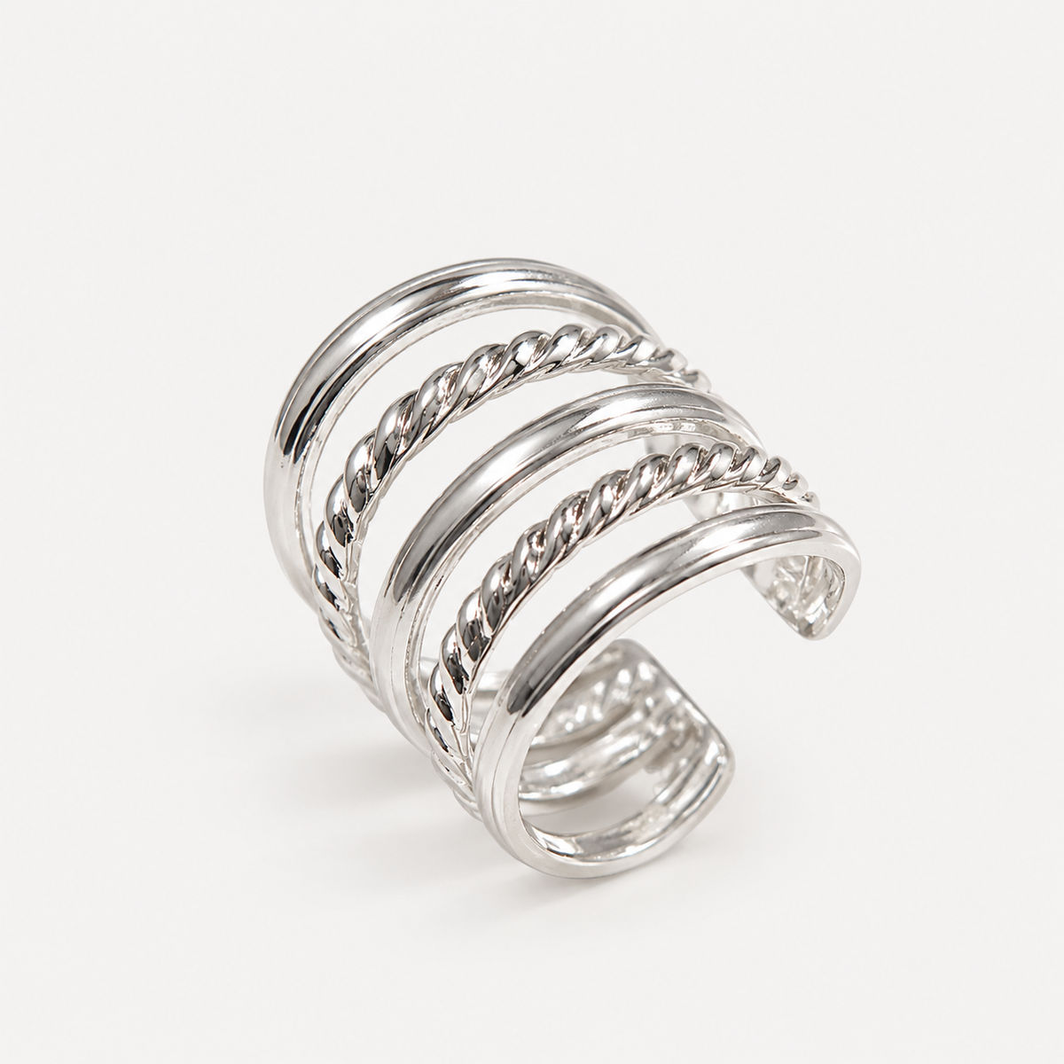 Aro Ear Cuff Entorchado Plata