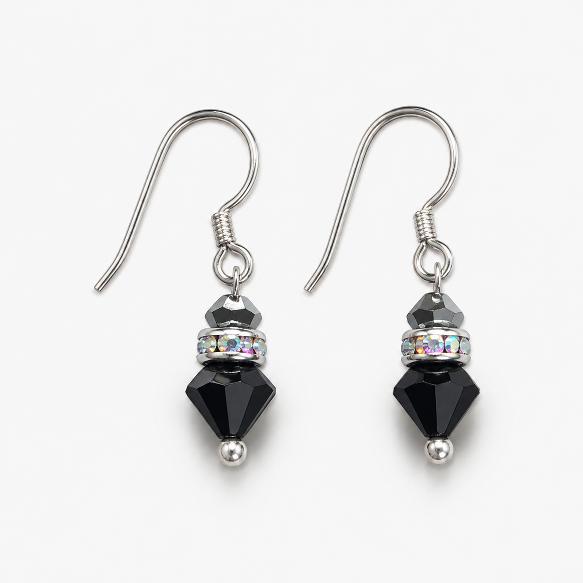 Aros Prisma Cristales Swarovski Plata
