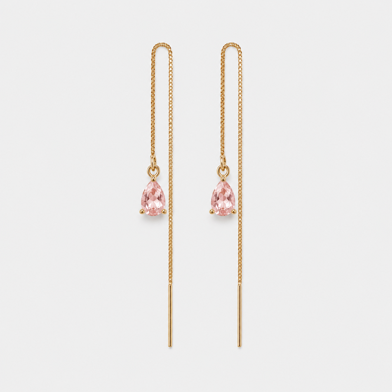 Aros Azalea Rosé Circón Colgante Baño de Oro