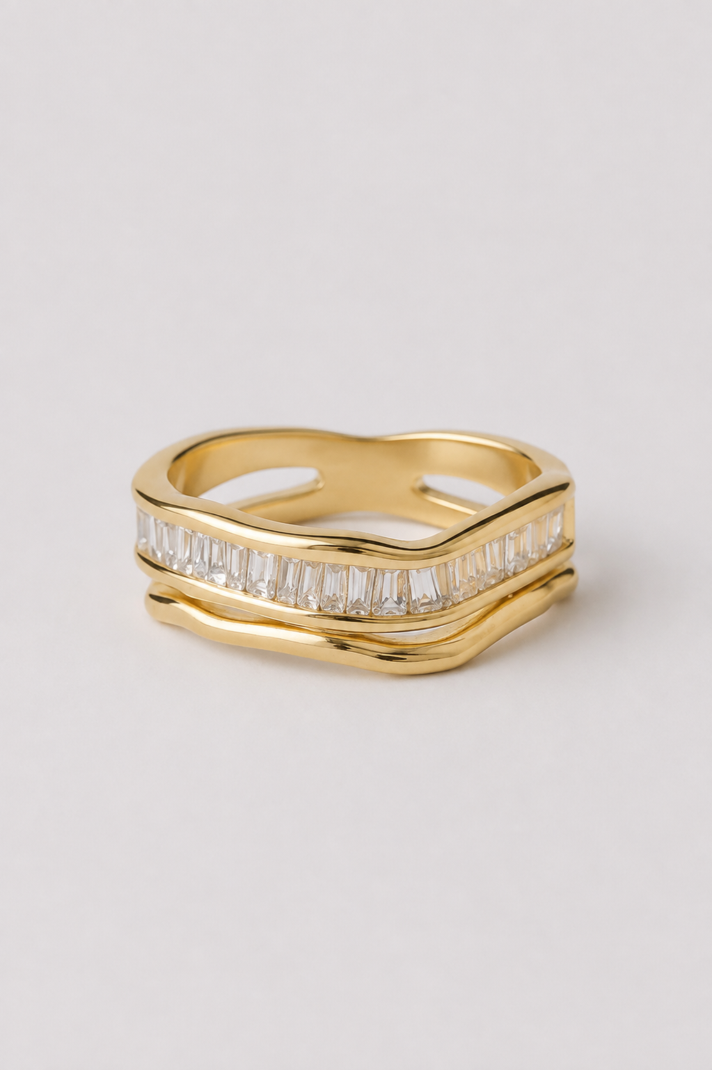 Anillo Ondas Baguette