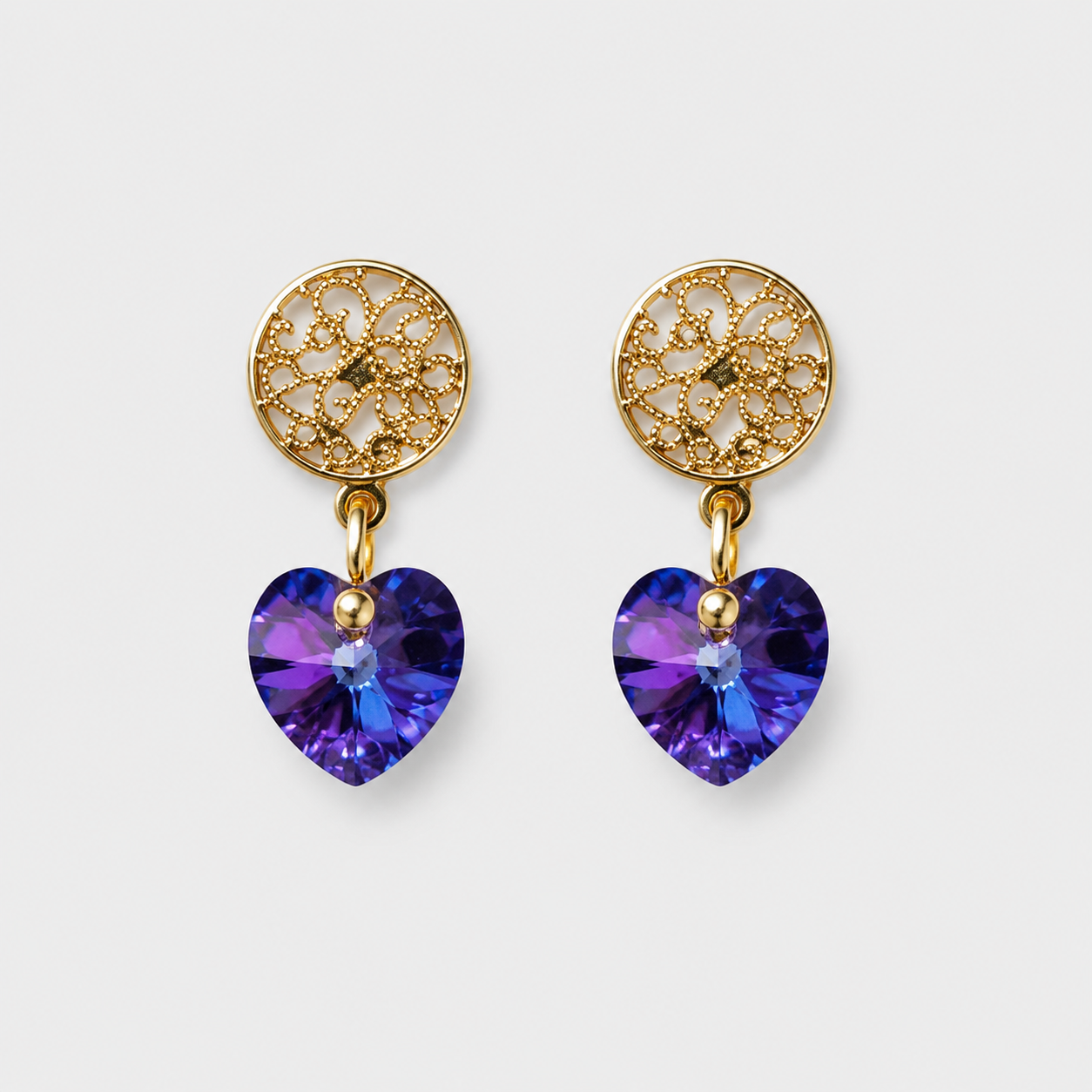 Aros Dalia Oro Cristal