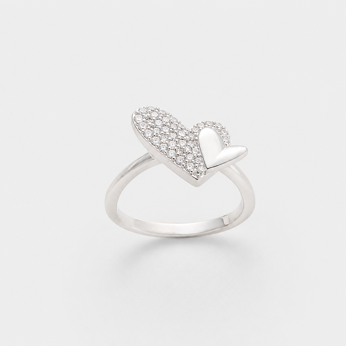 Anillo corazones Pavé Plata