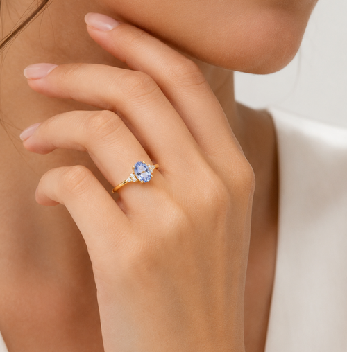 Anillo Cielo Aquamarine Oro
