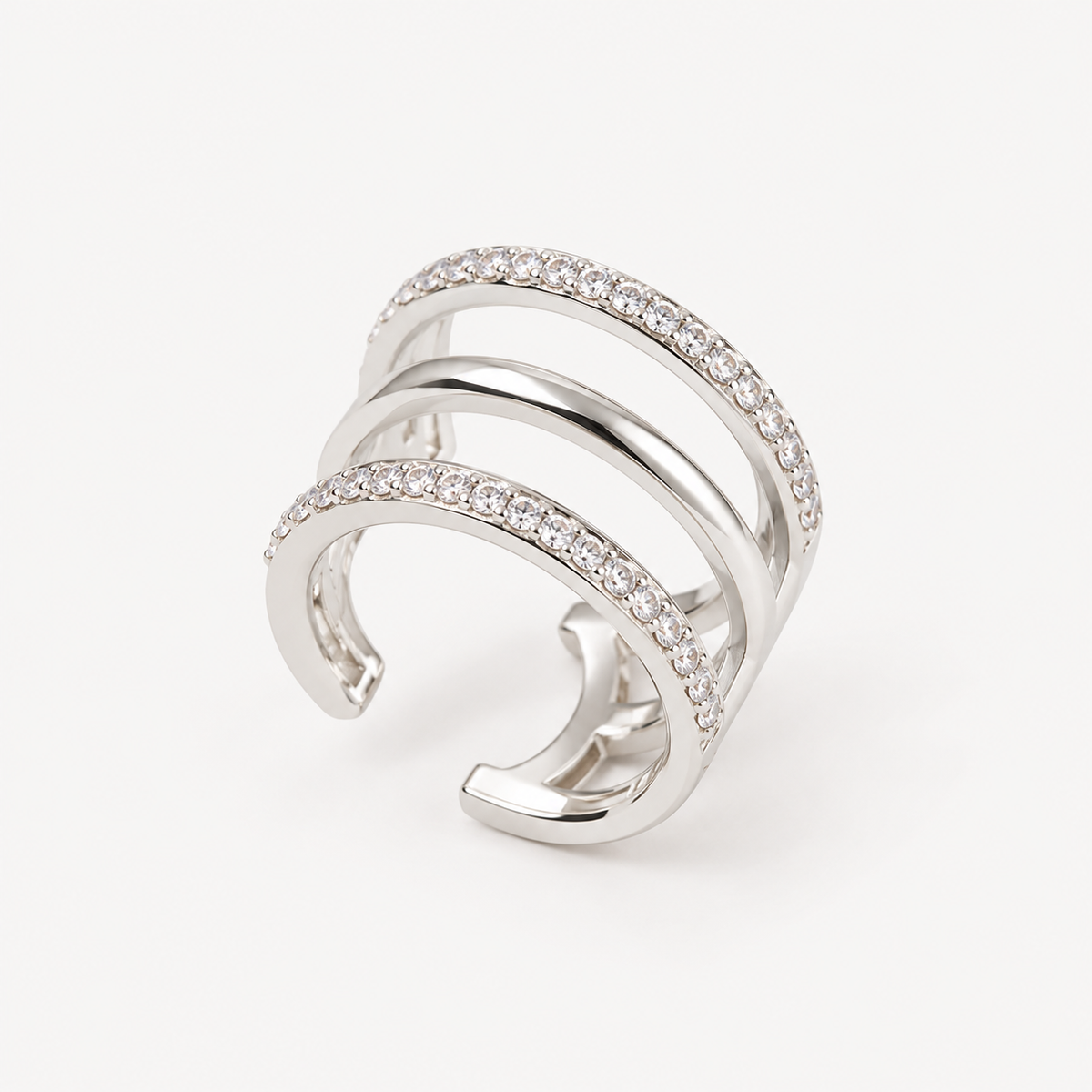 Aro Ear Cuff Trío Circón Plata