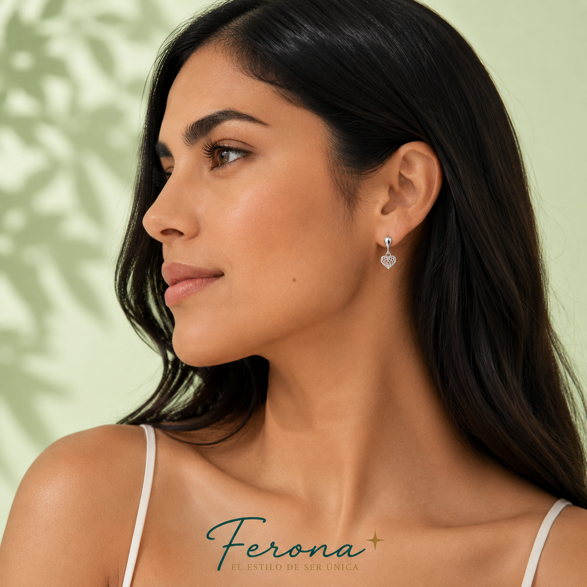 Aros Pequeño Corazón Malla Plata