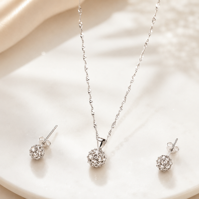Conjunto esferas Stella cristales plata