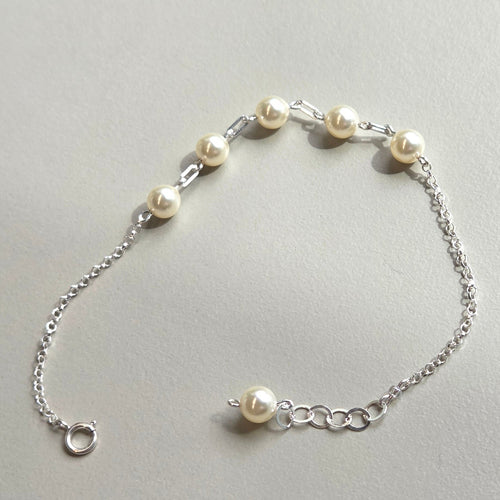 Pulsera Armonía de Perlas Plata