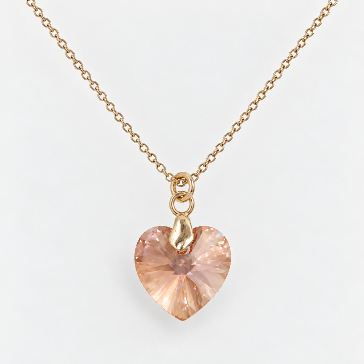 Collar Cristal Swarovski Corazón Damasco Oro
