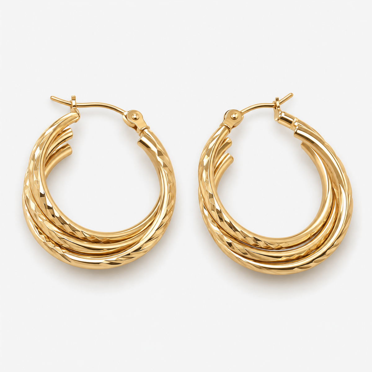 Aros Argollas Trenzadas Oro