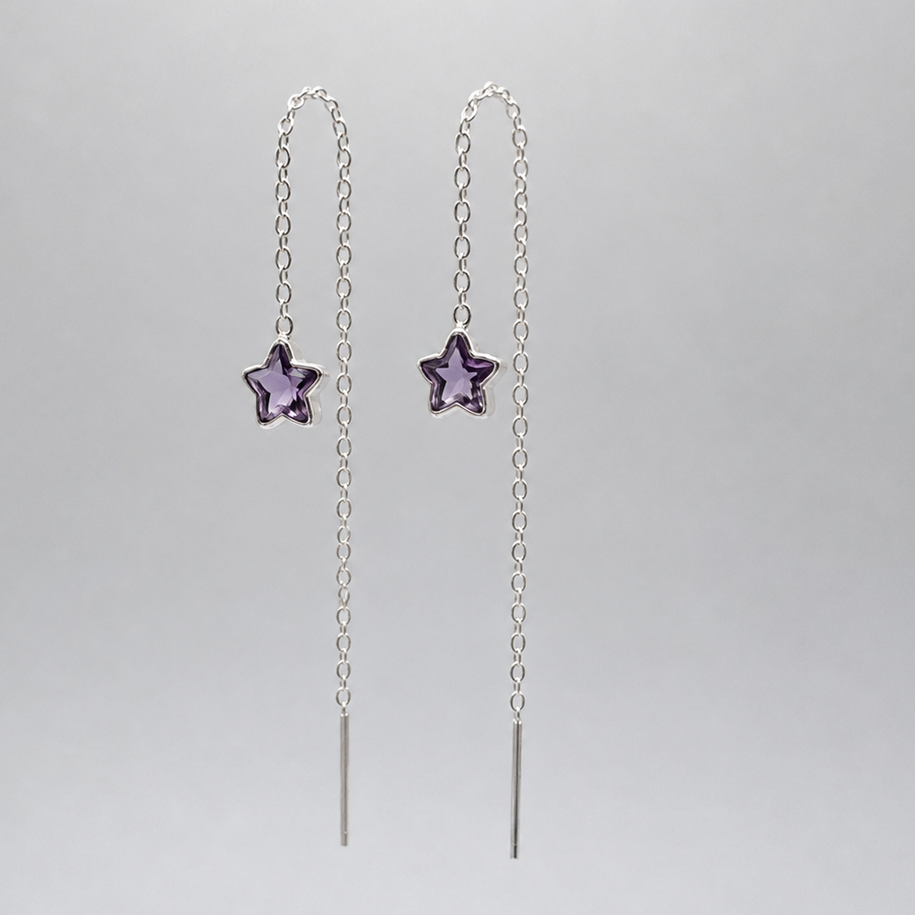 Aros mini star chain plata