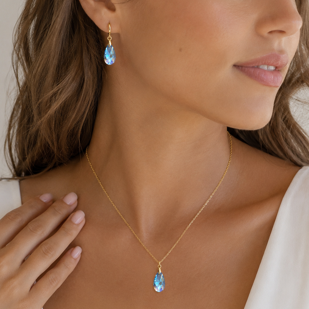 Conjunto Cielo Cristal Oro