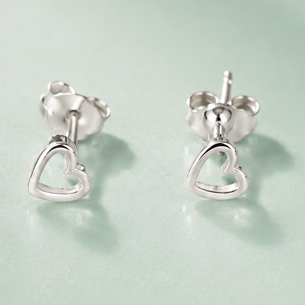 Aros corazón mini plata