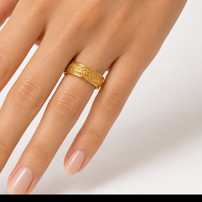 Anillo Giratorio Antiestrés enchape de oro