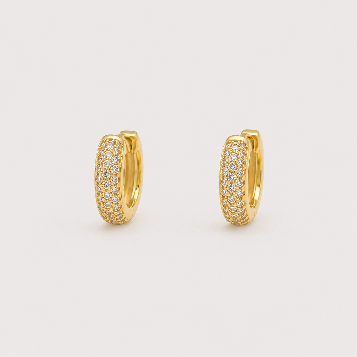 Aros Mini Argolla Doble Cintillo Ignacia Baño de Oro 18k