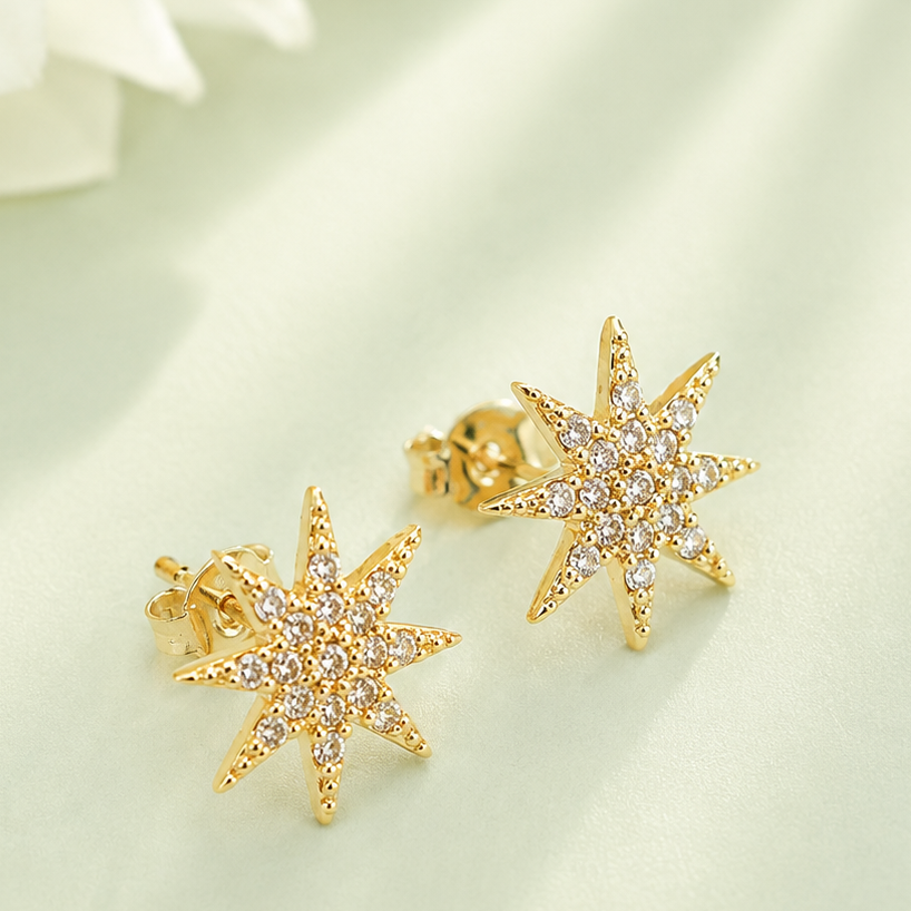 Aros Destello Enchape Oro 18k