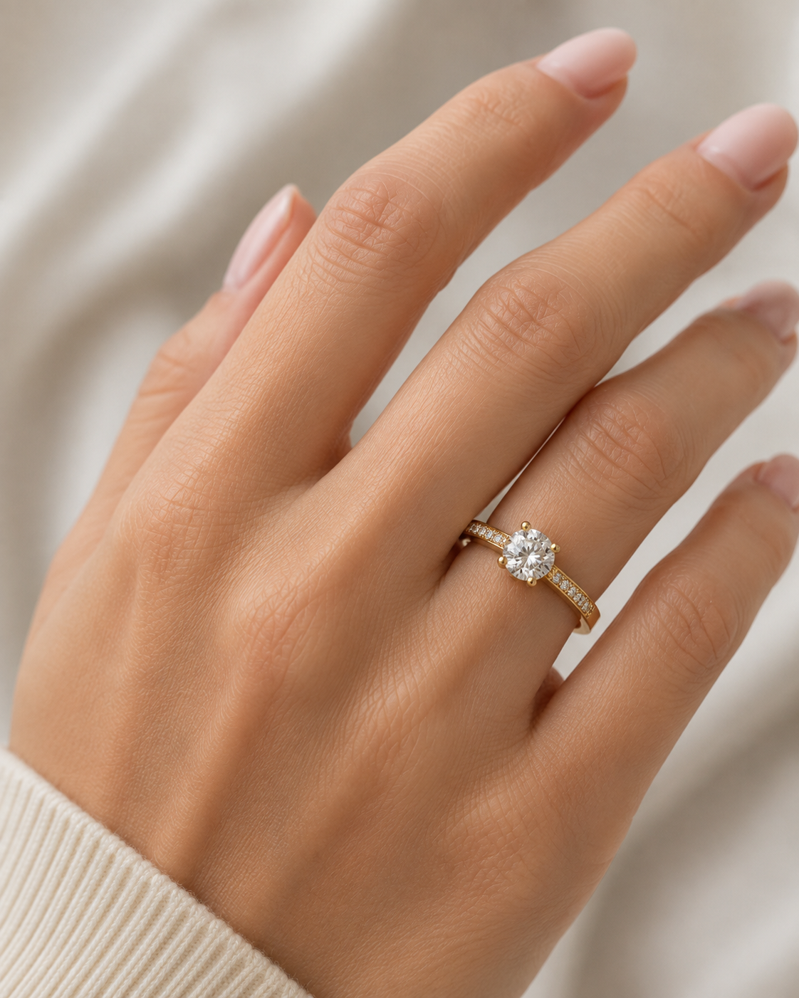 Anillo Compromiso Olimpo Baño de Oro 18k