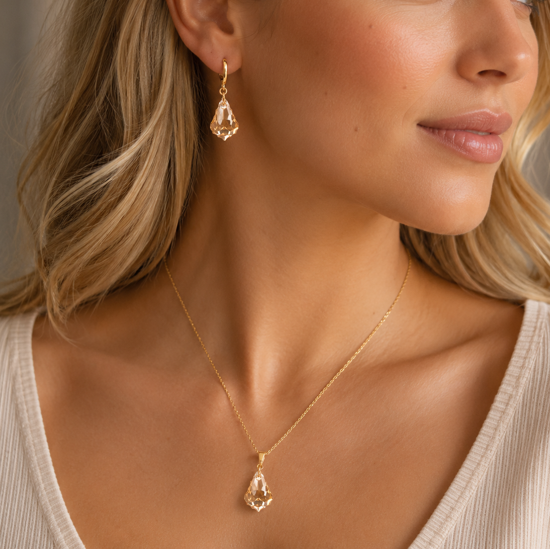 Conjunto Barroco Ámbar Cristal Oro