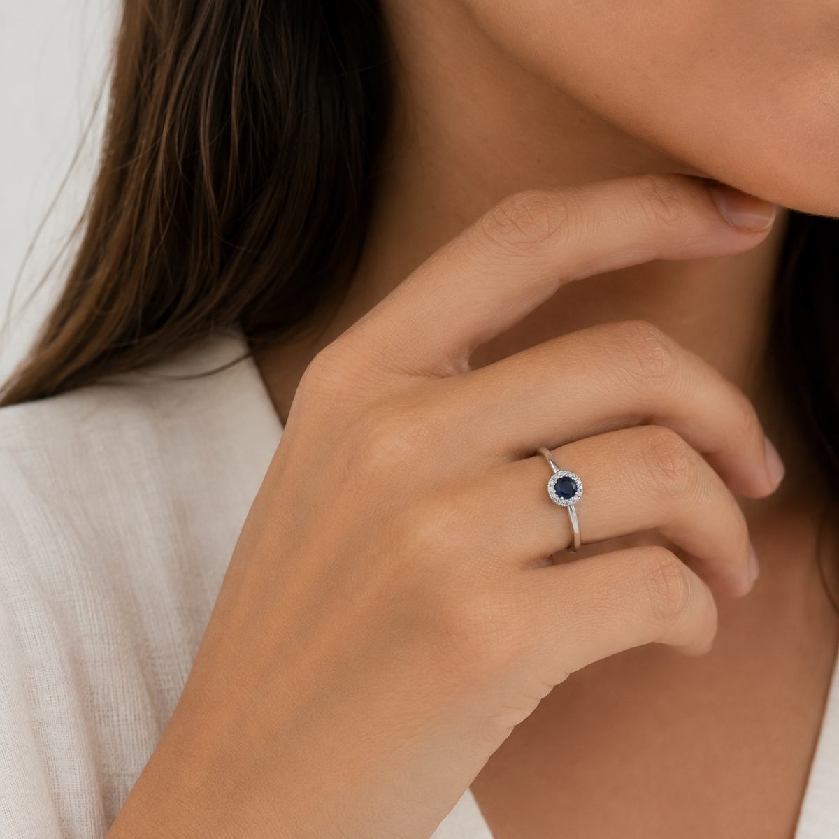 Anillo mini Lady zafiro circones plata