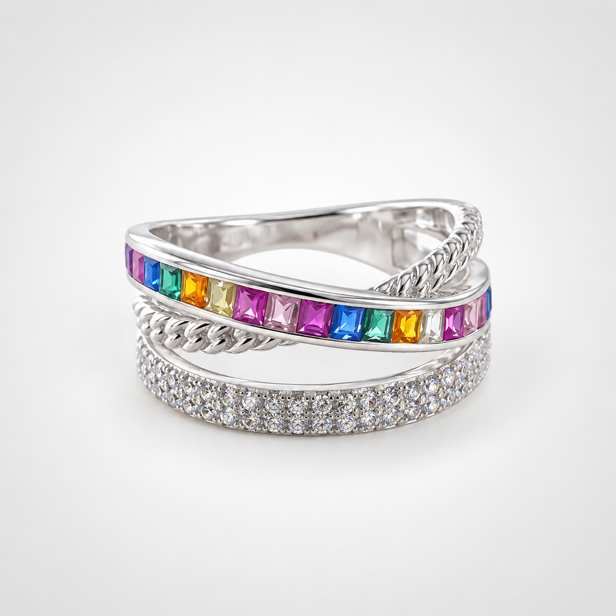 Anillo Arcoiris Plata