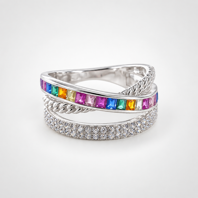 Anillo Arcoiris Plata
