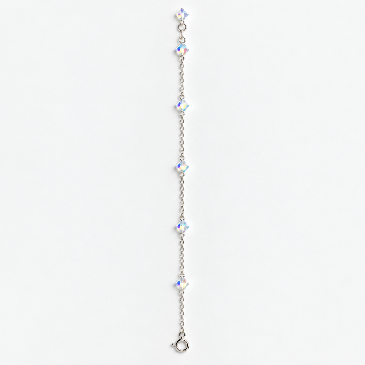 Pulsera Aurora Cristales  Tornasol Plata