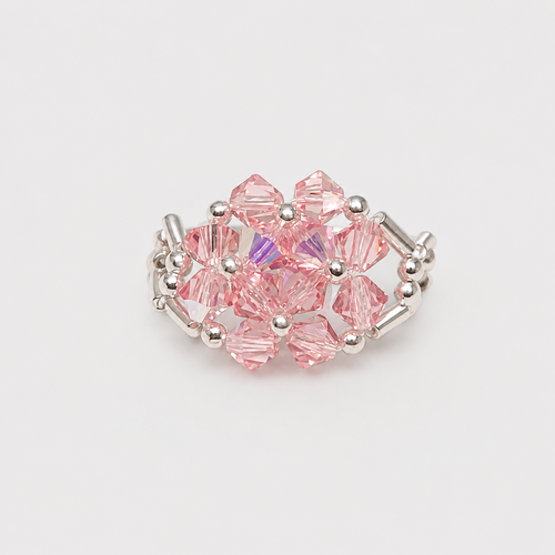 Anillo Ajustable Prisma Cristales Swarovski Plata