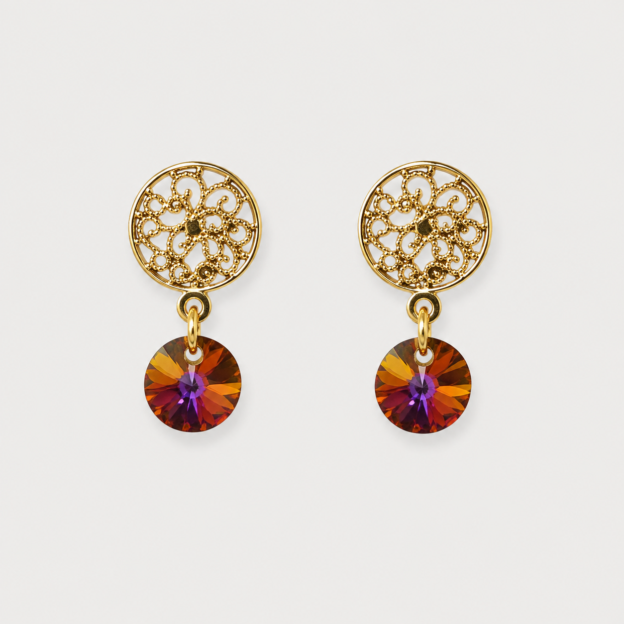 Aros Solara Oro Cristal