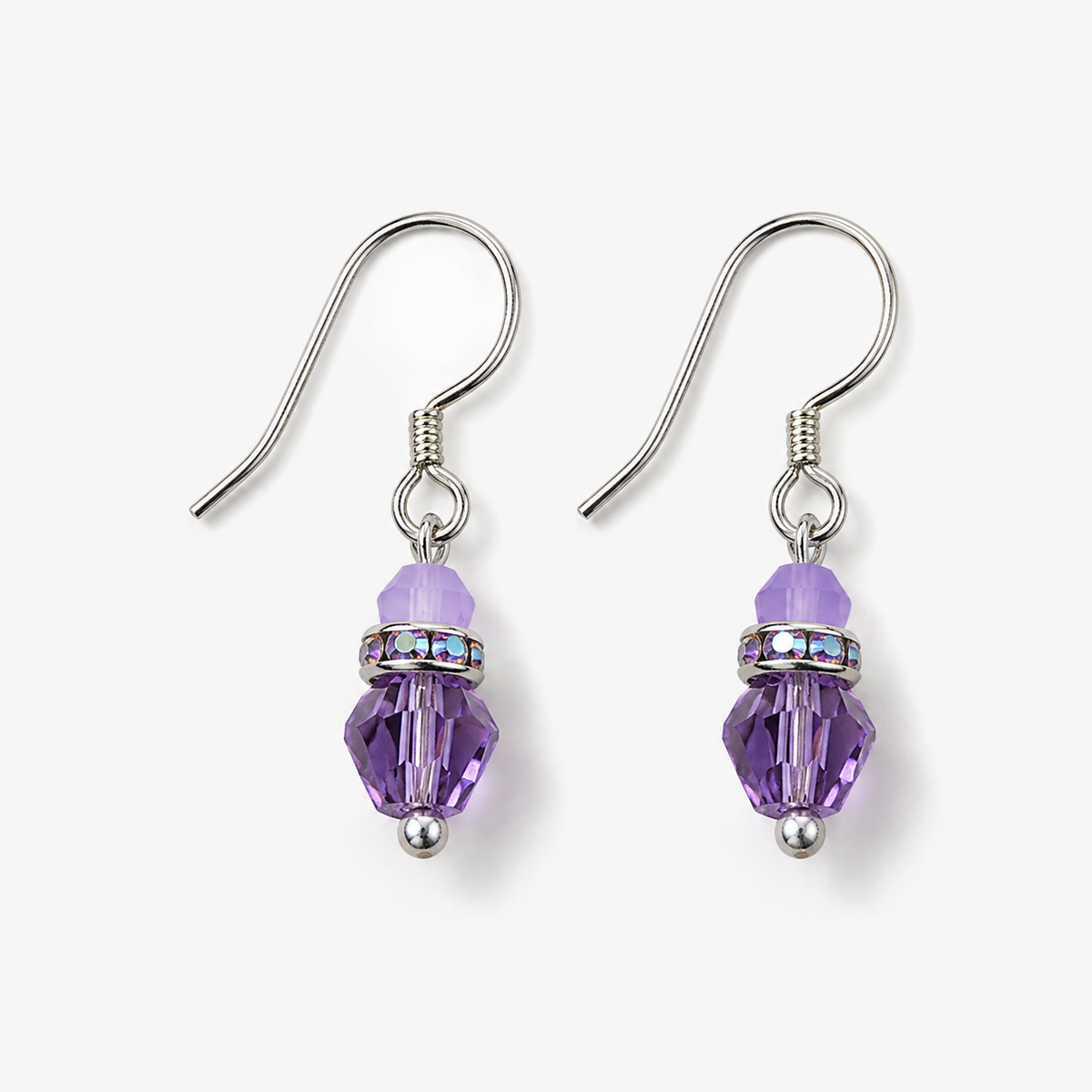 Aros Prisma Cristales Swarovski Plata
