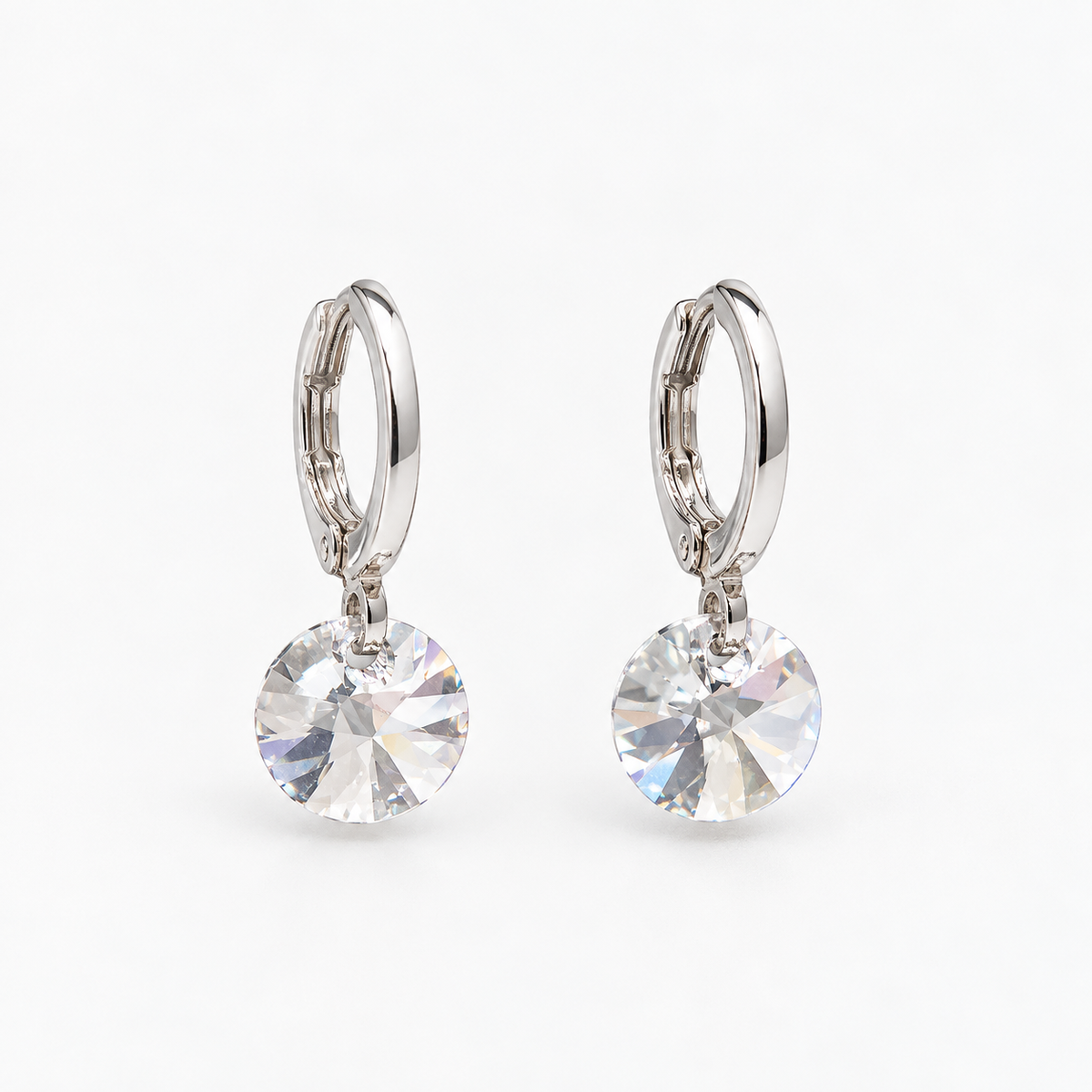 Aros Mía Cristal Transparente Plata
