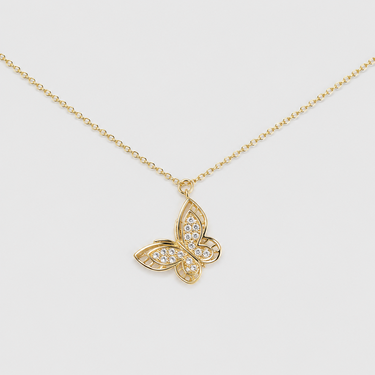 Collar Te Amo Mariposa Oro
