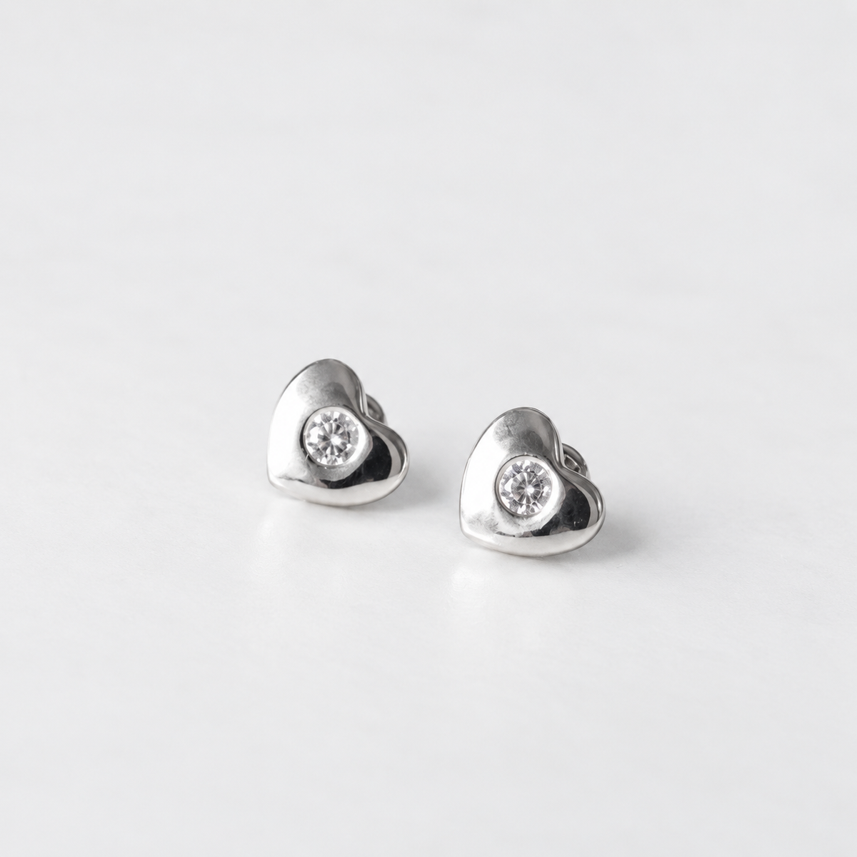 Aros corazón con circón bebé tope