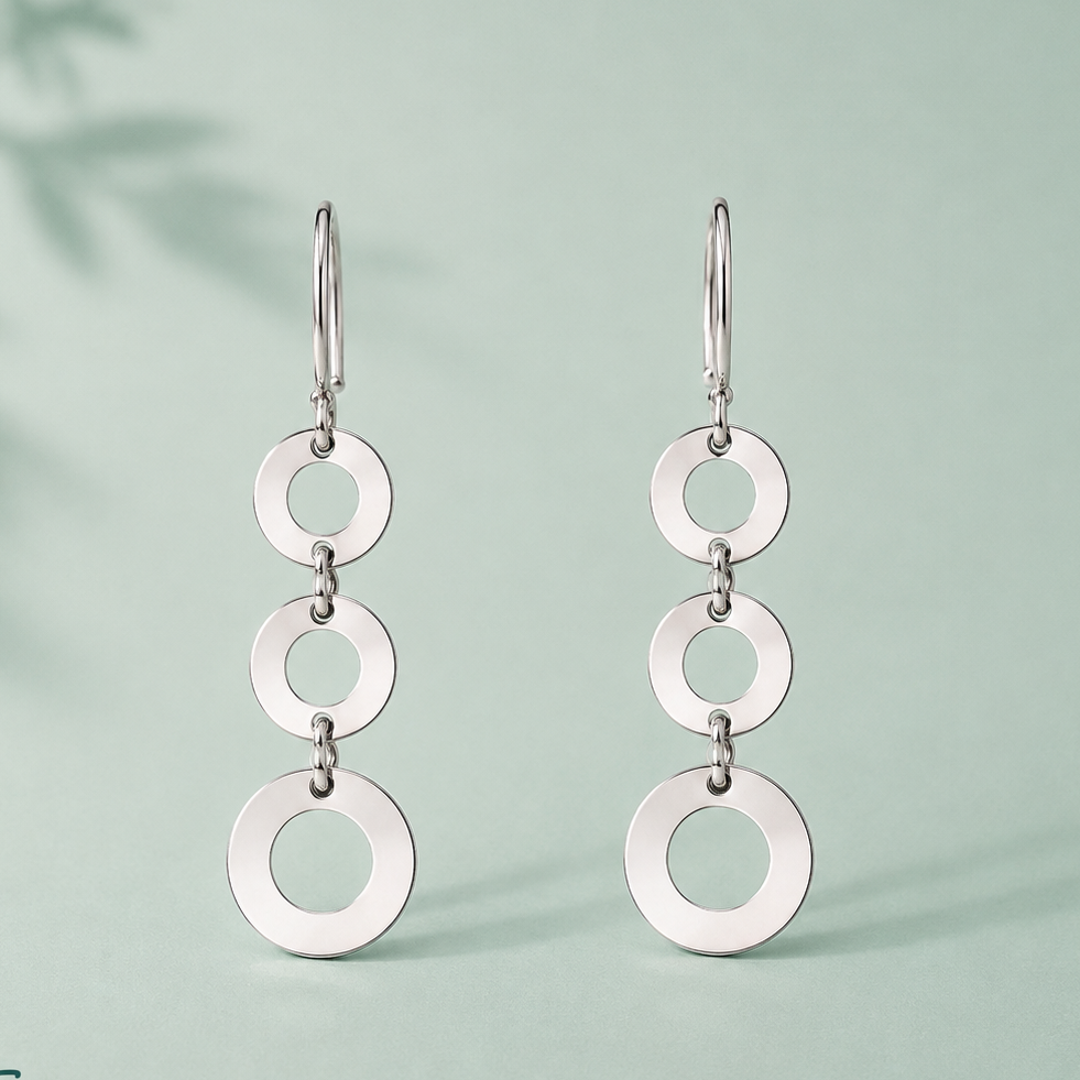 Aros círculos colgantes plata