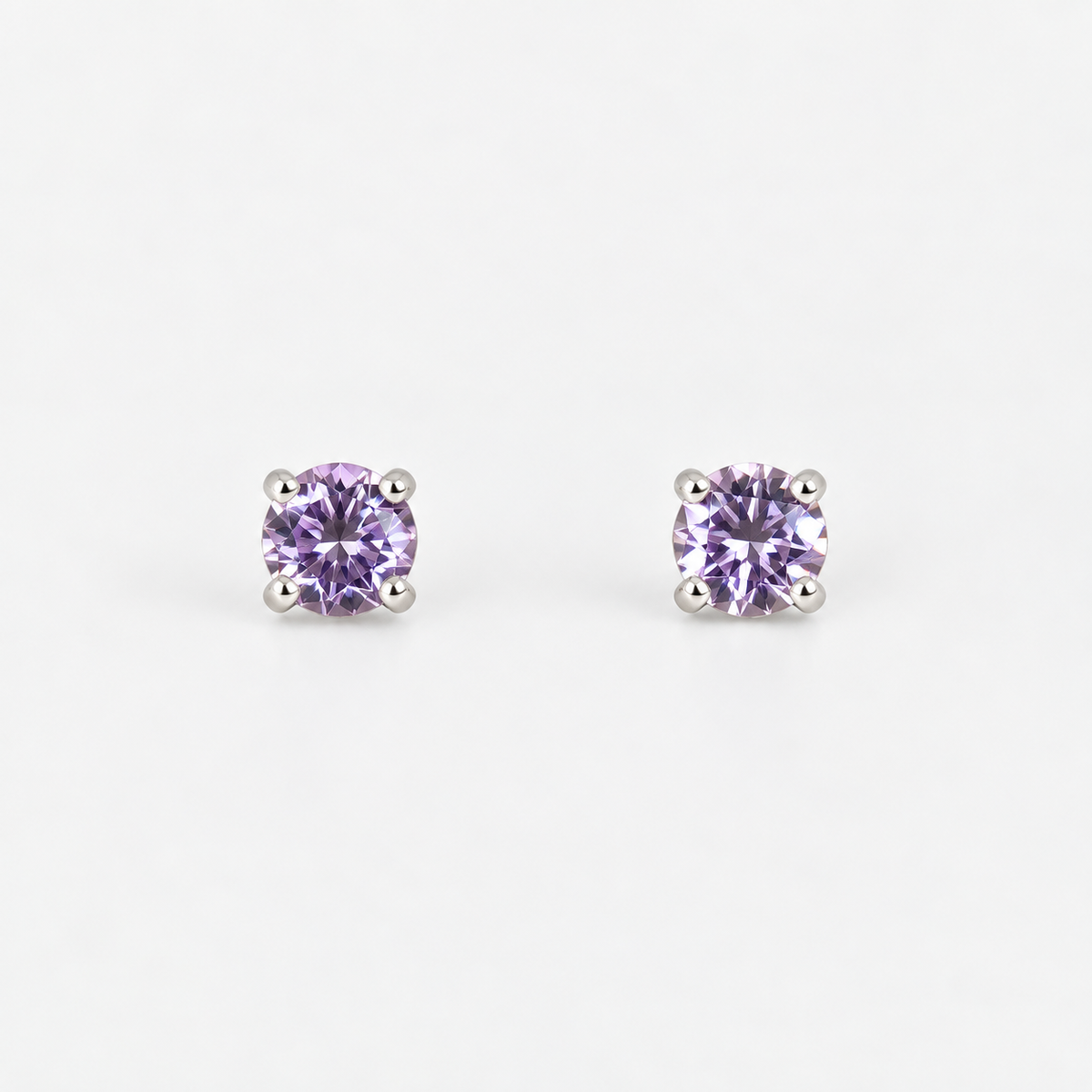 Aros Punto de Luz Violeta Plata