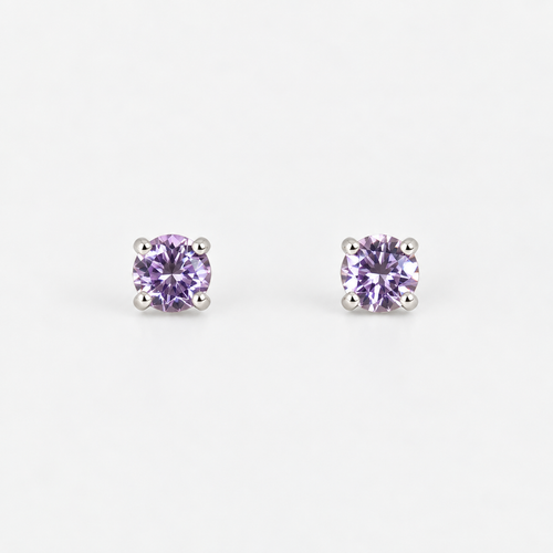 Aros Punto de Luz Violeta Plata
