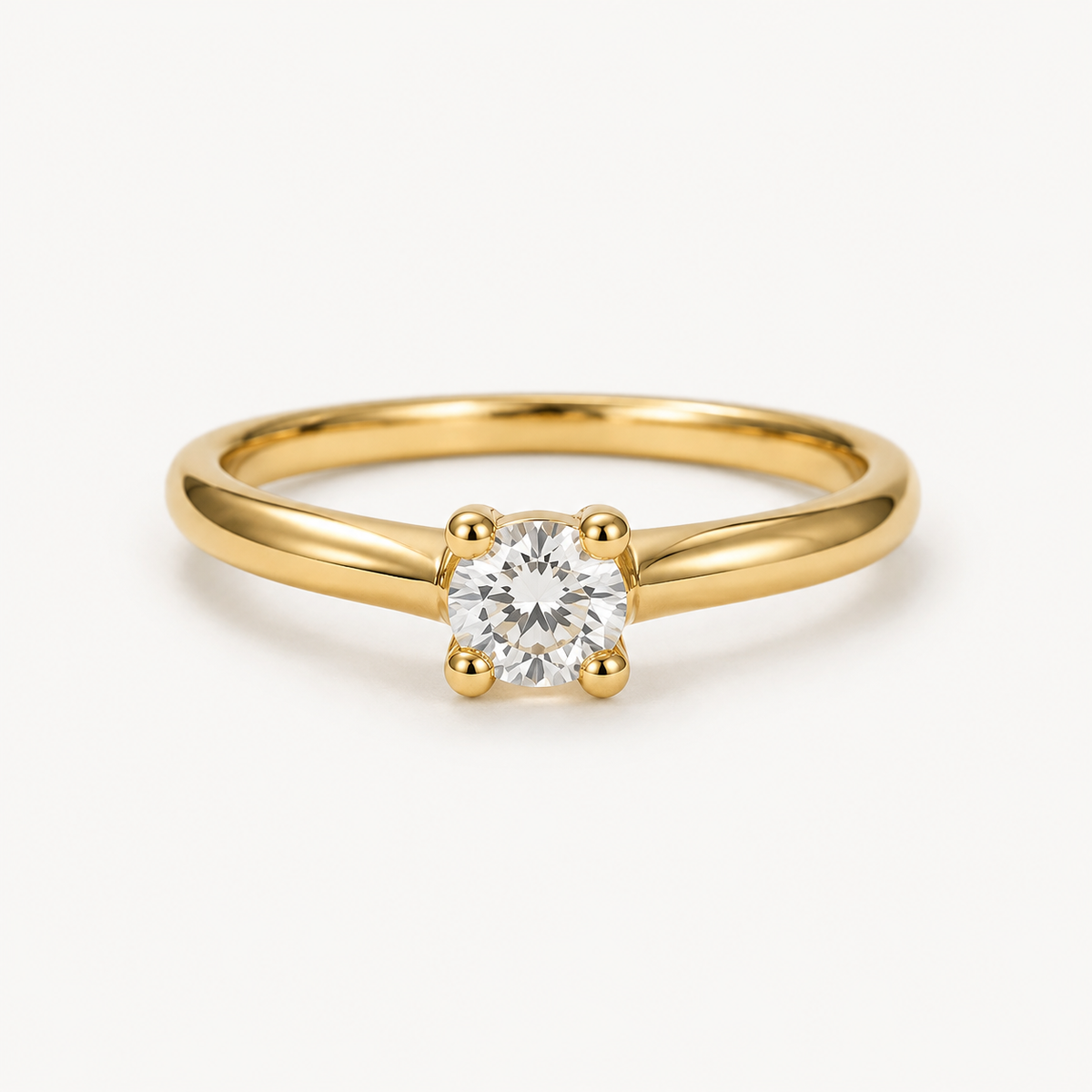 Anillo Solitario Mía Baño de Oro 18k