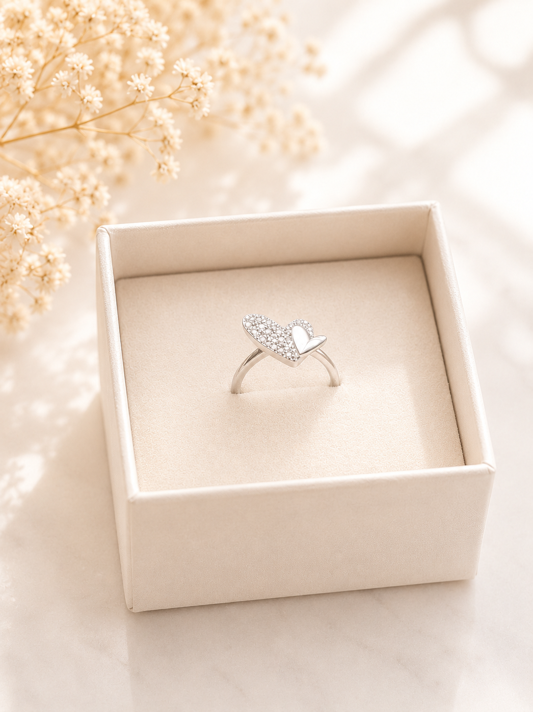 Anillo corazones Pavé Plata