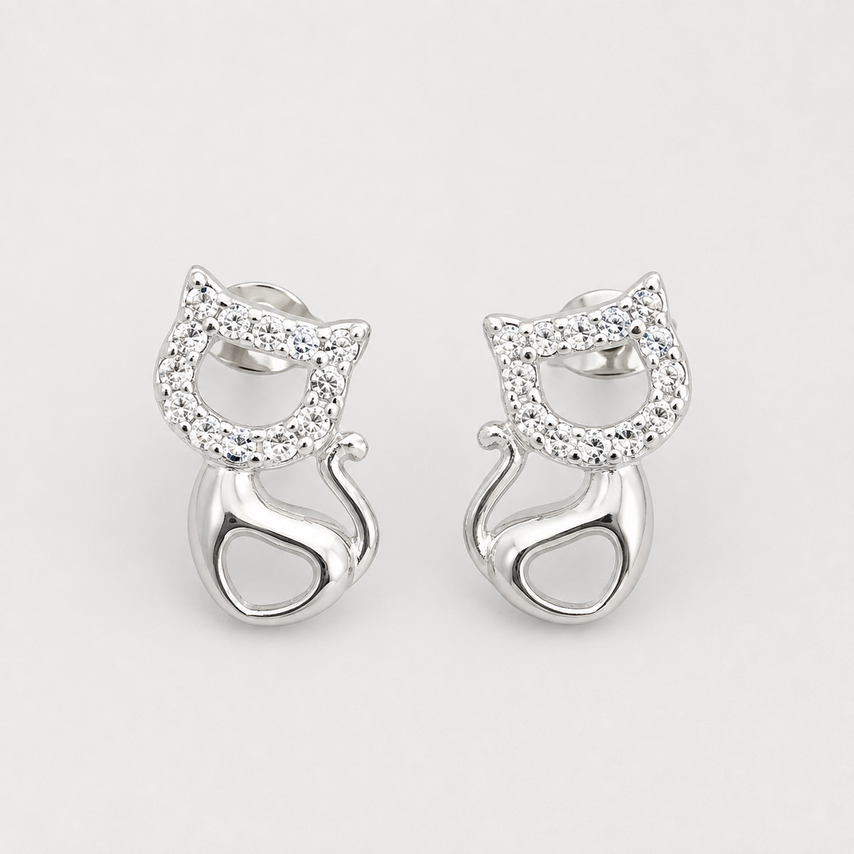 Aros Gatito Circones Plata