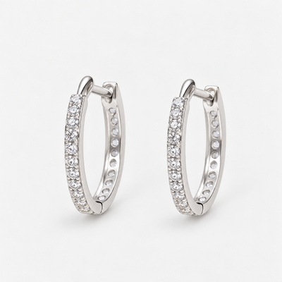 Aros Argolla Cintillo de Circones Plata