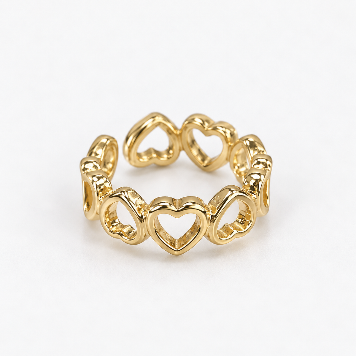 Aro Ear Cuff Corazones Oro