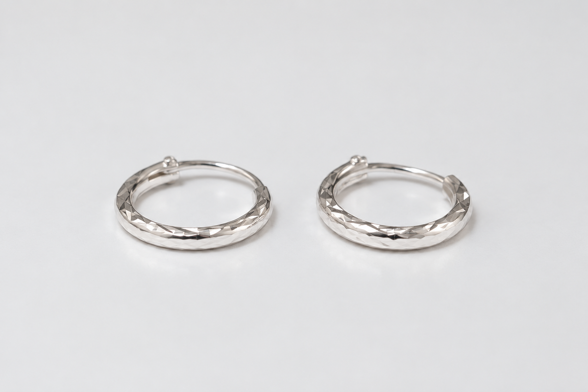 Aros Argollas Biseladas 10mm Plata
