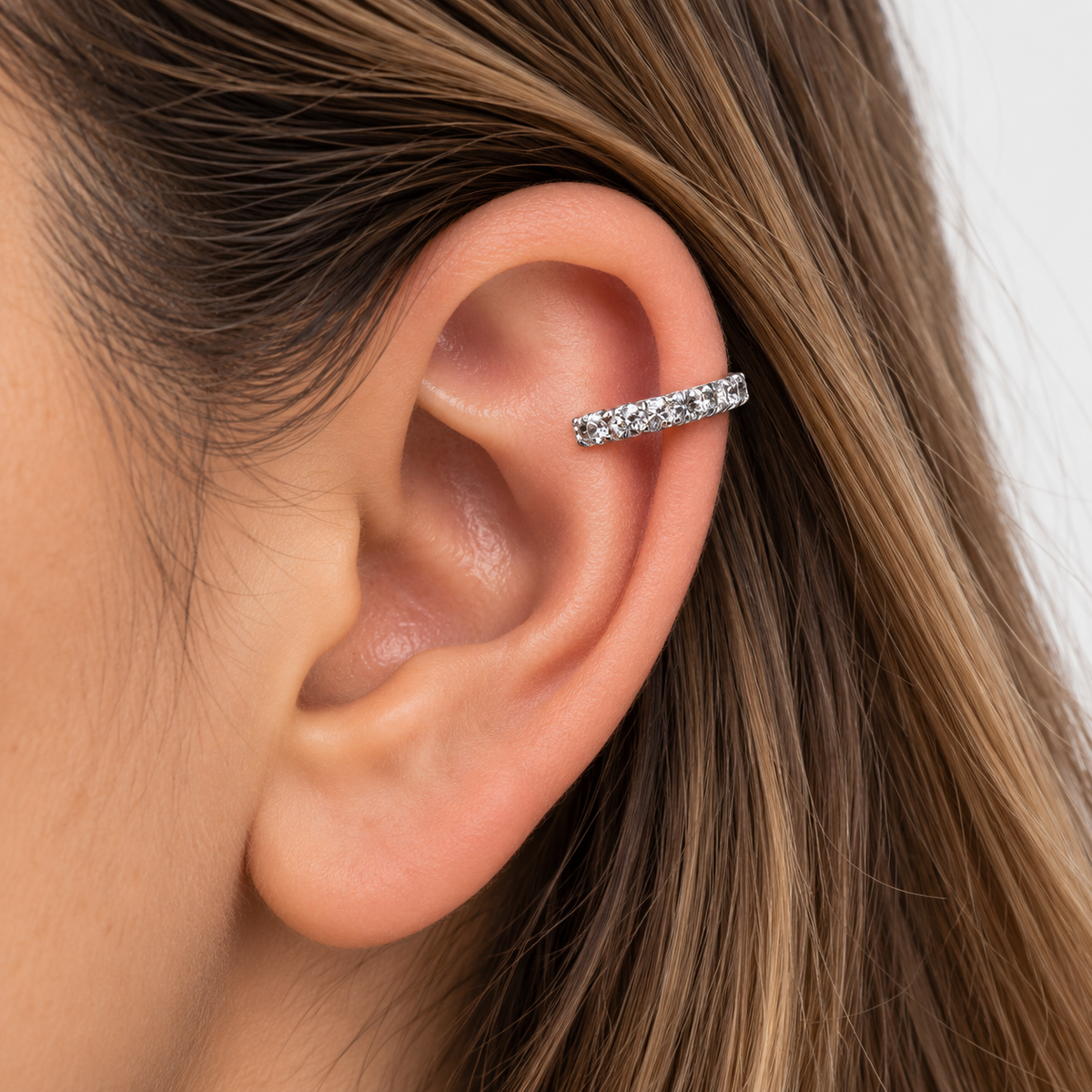 Aro Ear Cuff Cintillo Circones Plata