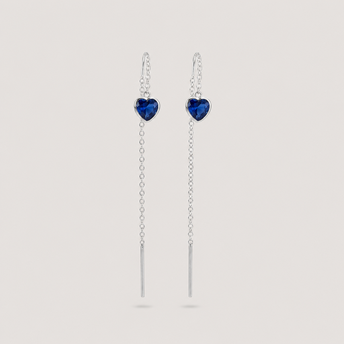 Aros mini heart chain plata