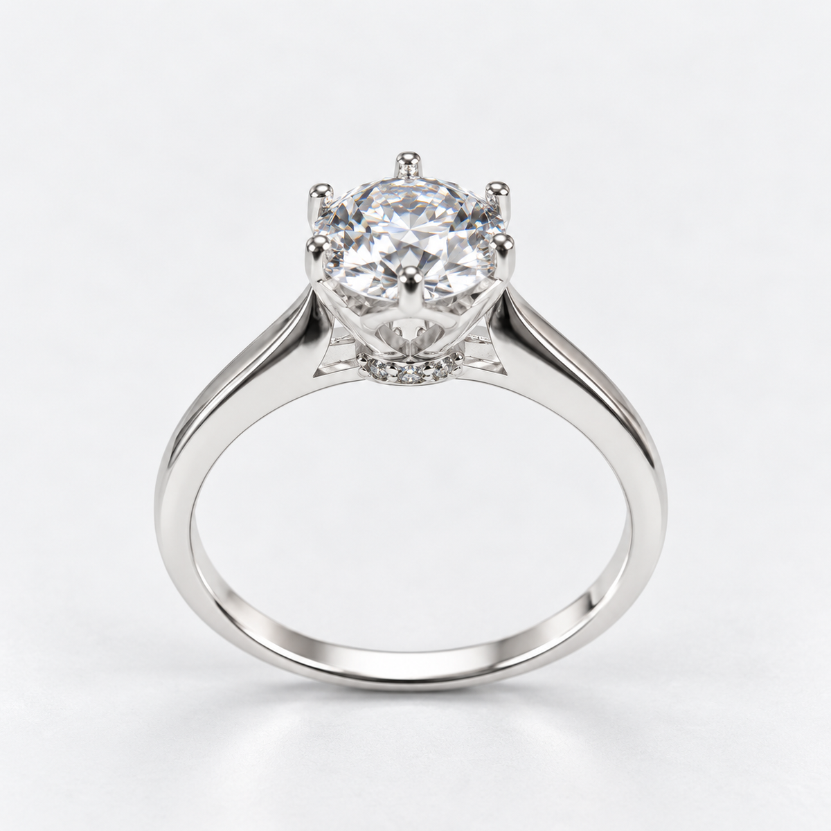 Anillo Solitario Amanda Moissanita Plata